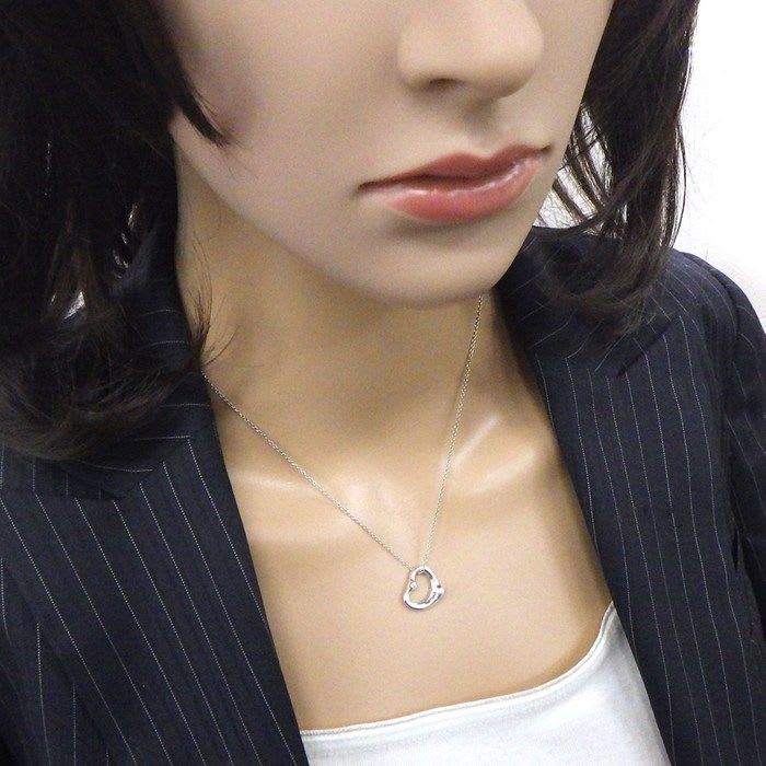 Tiffany & Co Necklace Open Heart 2 Point Diamond SV 925