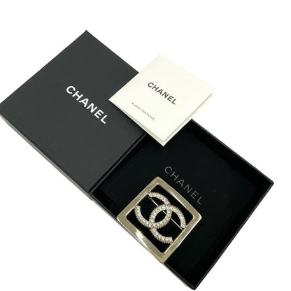 Chanel Chanel Brooch Gold Square Rhinestone