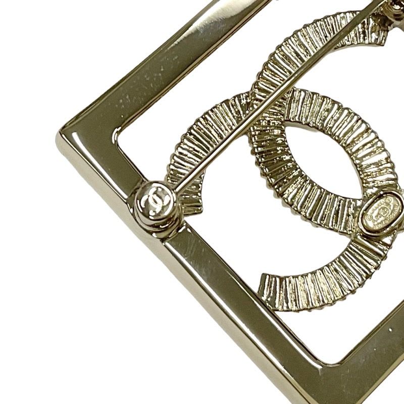 Chanel Chanel Brooch Gold Square Rhinestone