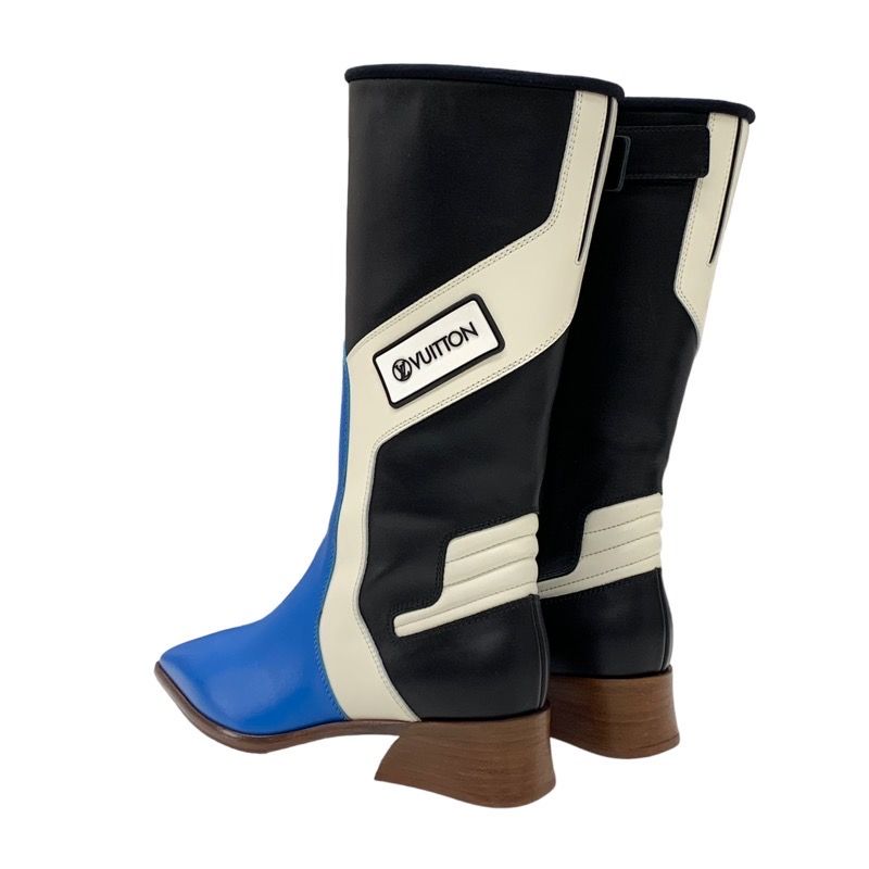Unused Louis Vuitton Boots Long Boots Flags Line Logo Leather Multicolor