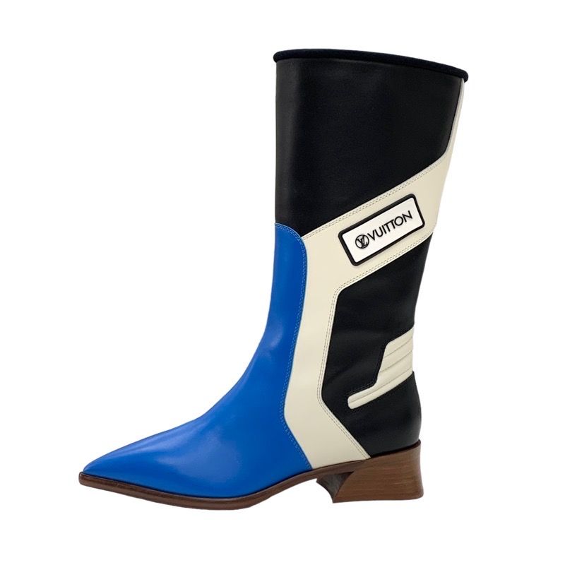 Unused Louis Vuitton Boots Long Boots Flags Line Logo Leather Multicolor