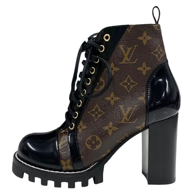 Louis Vuitton Star Trail Monogram Boots Short Boots Ankle Boots Lace Up Leather