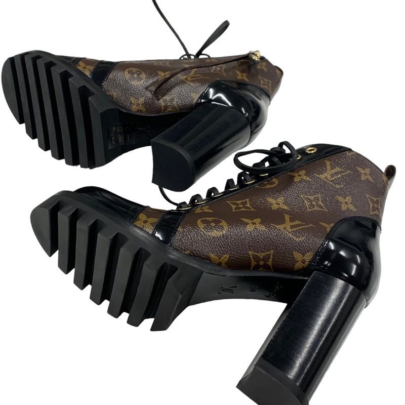 Louis Vuitton Star Trail Monogram Boots Short Boots Ankle Boots Lace Up Leather