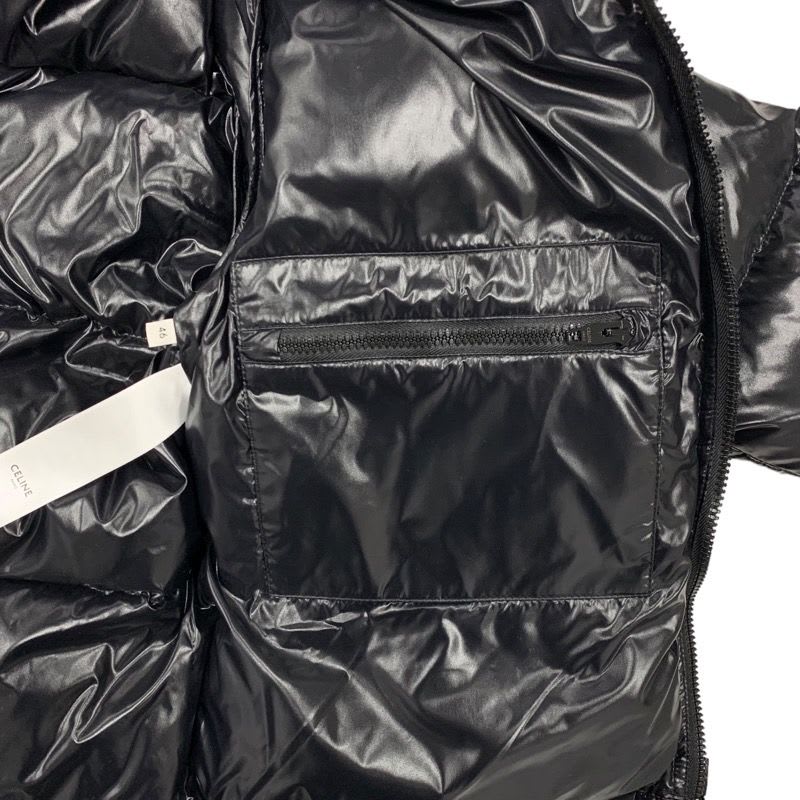 Celine Outer Down Jacket Logo Nylon Black Men's