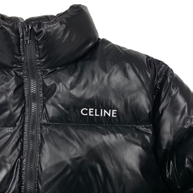 Celine Outer Down Jacket Logo Nylon Black Men's