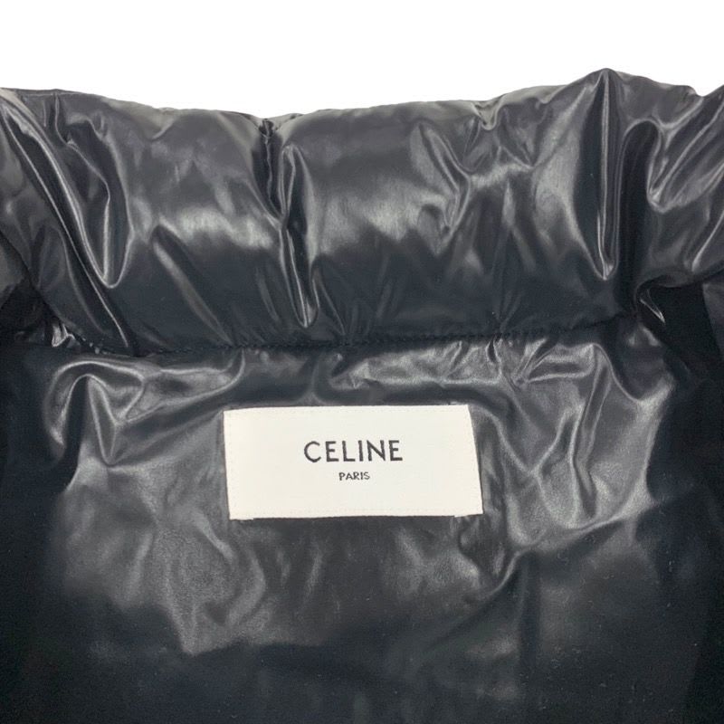 Celine Outer Down Jacket Logo Nylon Black Men's