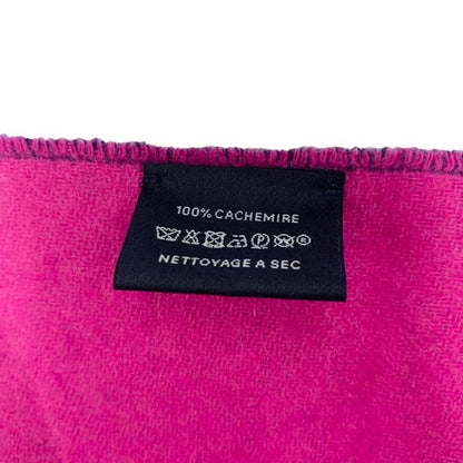 Hermes Muffler Shawl Cashmere Purple Navy Scarf
