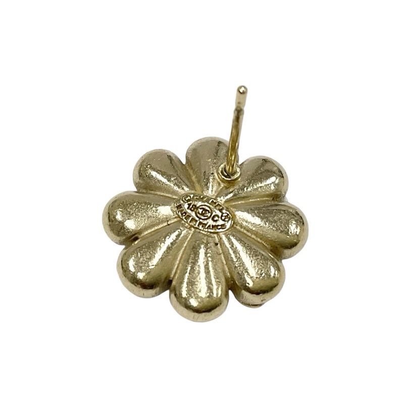 Chanel Earrings Earring Gold Coco Mark Flower Rhinestone