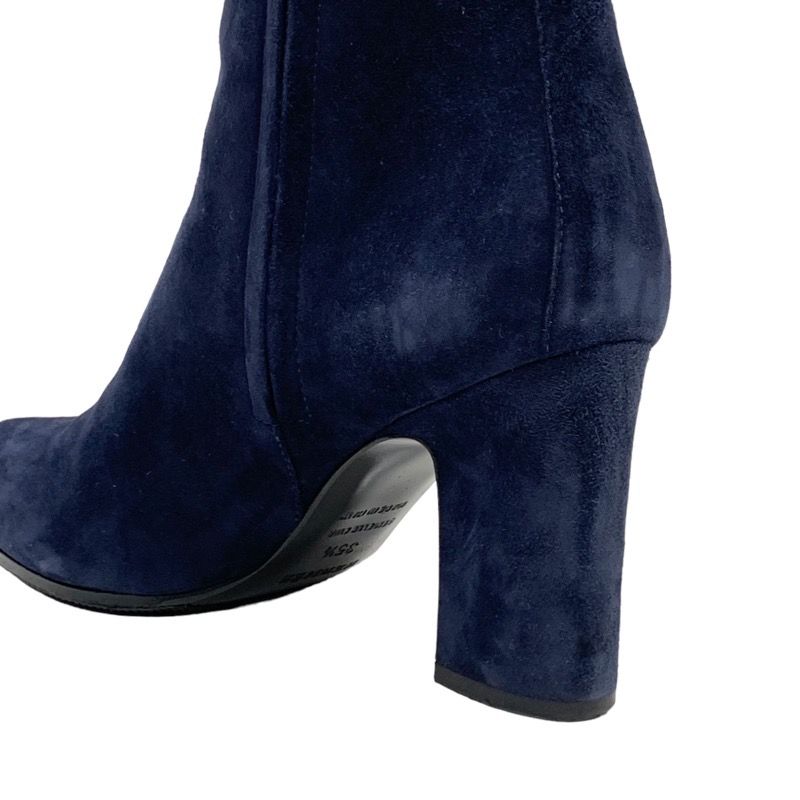 Hermes Boots Short Boots Kelly Hardware Suede Navy