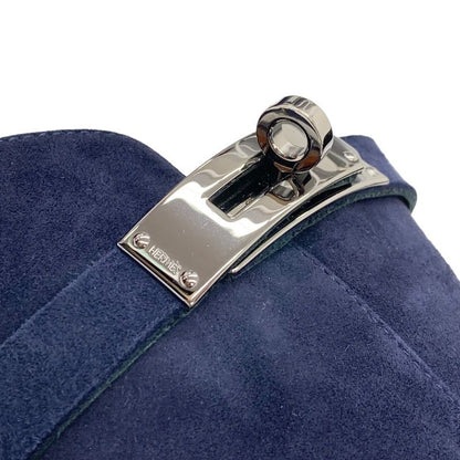 Hermes Boots Short Boots Kelly Hardware Suede Navy