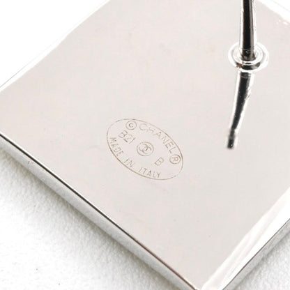 Chanel Earrings Silver Yellow Coco Mark Square