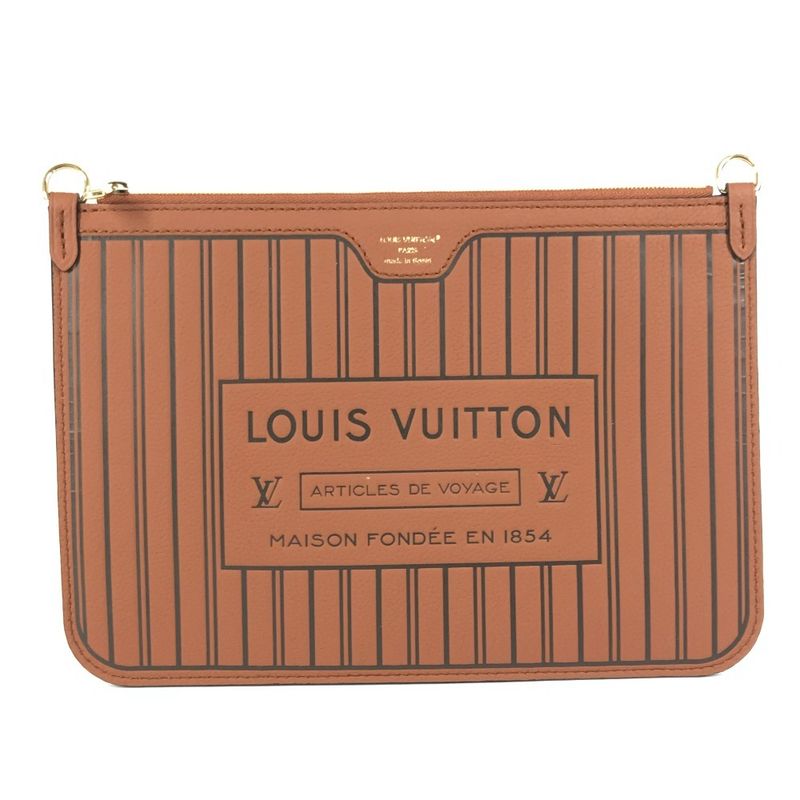 Louis Vuitton Pouch Neverfull Inside Out MM M12061 Leather Tan Brown