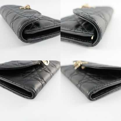 Dior My Dior Violet Wallet Lambskin Black Gold Hardware Long Wallet