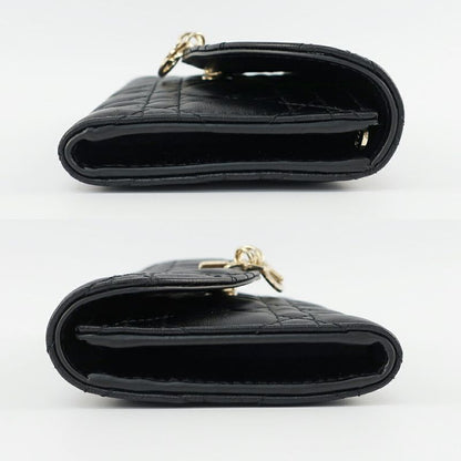 Dior My Dior Violet Wallet Lambskin Black Gold Hardware Long Wallet