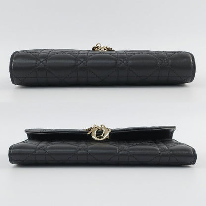 Dior My Dior Violet Wallet Lambskin Black Gold Hardware Long Wallet
