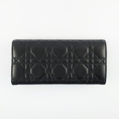 Dior My Dior Violet Wallet Lambskin Black Gold Hardware Long Wallet