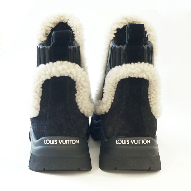 Louis Vuitton Ma0273 Ruby Ankle Boots Mouton Shoes #38 Size Approx 24.5