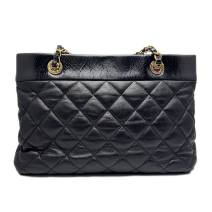 Chanel Quilted CC Logo Chainto Bag Lambskin Black Gold