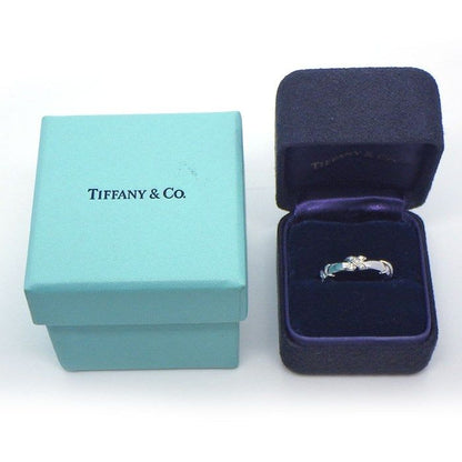 Tiffany & Co Ring Signature Cross Diamond 18K White Gold No 8