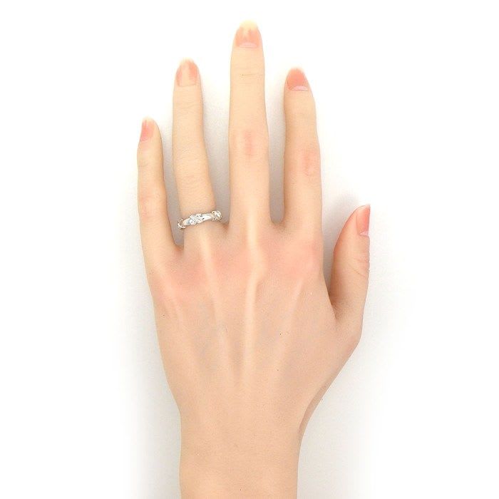 Tiffany & Co Ring Signature Cross Diamond 18K White Gold No 8