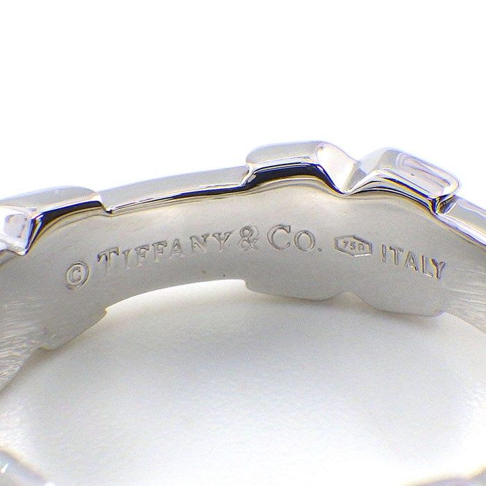 Tiffany & Co Ring Signature Cross Diamond 18K White Gold No 8