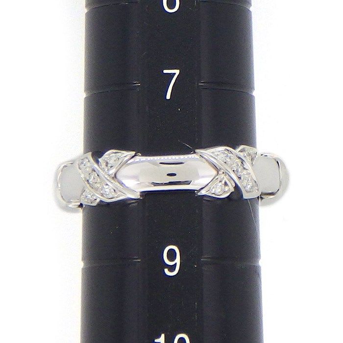 Tiffany & Co Ring Signature Cross Diamond 18K White Gold No 8