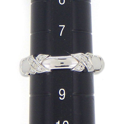 Tiffany & Co Ring Signature Cross Diamond 18K White Gold No 8