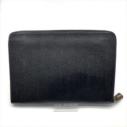 Chanel Big CC Logo Caviar Leather Black Clutch