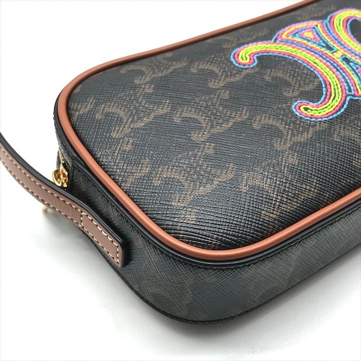 Celine Macadam Embroidery Triomphe Limited Edition Leather Shoulder Camera Bag
