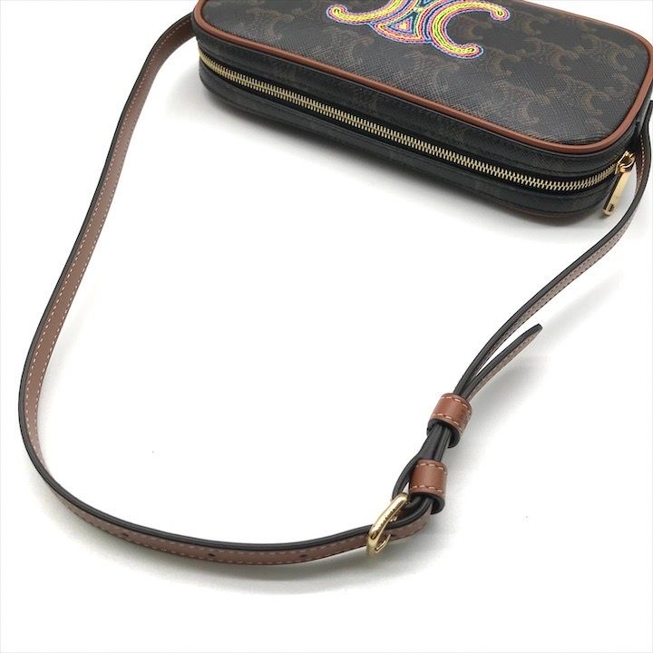 Celine Macadam Embroidery Triomphe Limited Edition Leather Shoulder Camera Bag