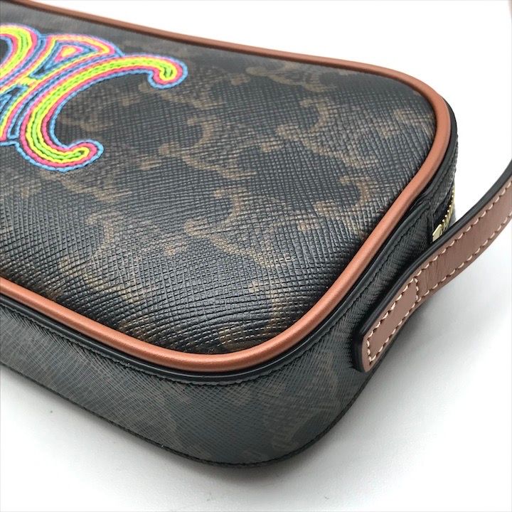 Celine Macadam Embroidery Triomphe Limited Edition Leather Shoulder Camera Bag