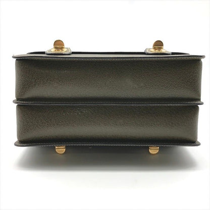Gucci Geki Bamboo Double Face 2-Way Bag Crossbody Khaki Leather