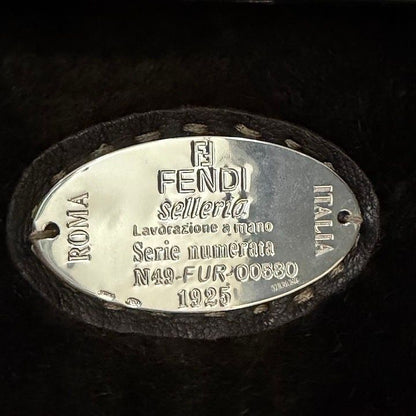 Fendi Selleria Mouton Vest with Belt 38 Brown