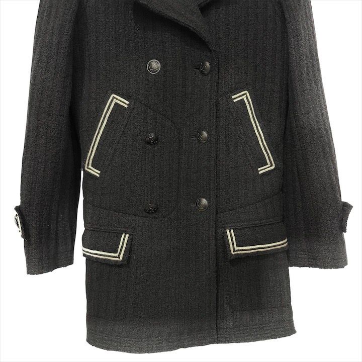 Chanel CC Logo Wool Coat 38 Outer
