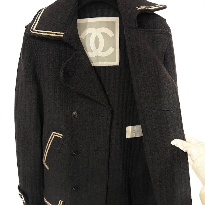 Chanel CC Logo Wool Coat 38 Outer
