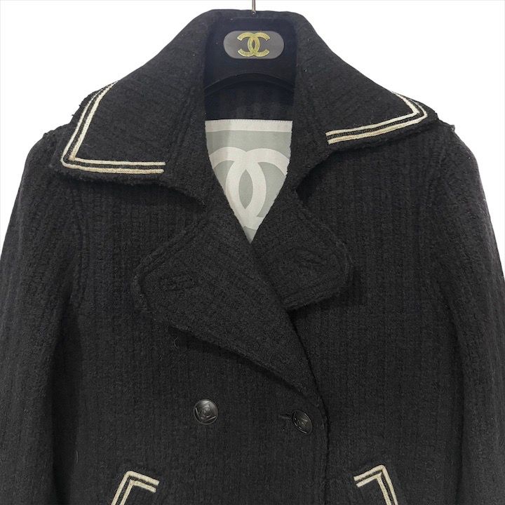 Chanel CC Logo Wool Coat 38 Outer