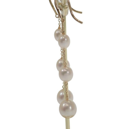 Tiffany & Co By The Yard Pearl Chain Earrings 18K Yellow