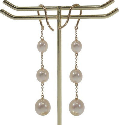 Tiffany & Co By The Yard Pearl Chain Earrings 18K Yellow