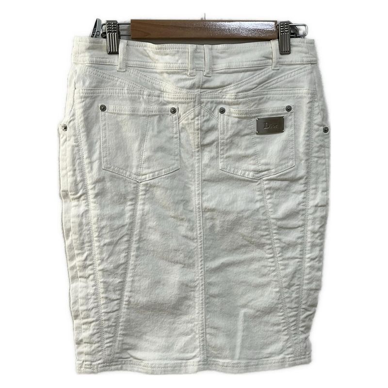 DIOR Christian Dior Skirt Size 40 M Women's - Ivory Knee Length Boutique