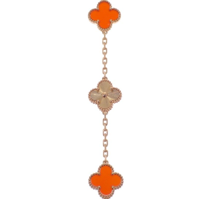 Van Cleef & Arpels Vintage Alhambra Vcarp7 Rp00 Bracelet 18K Pink Gold Women's