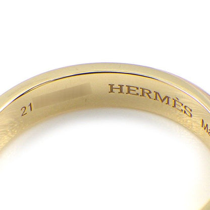 Hermes Ring Kelly TPM Double 2 two Finger Chain 18K Yellow Gold No 12 #52