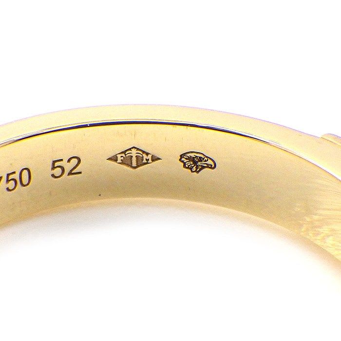 Hermes Ring Kelly TPM Double 2 two Finger Chain 18K Yellow Gold No 12 #52