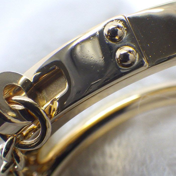 Hermes Ring Kelly TPM Double 2 two Finger Chain 18K Yellow Gold No 12 #52