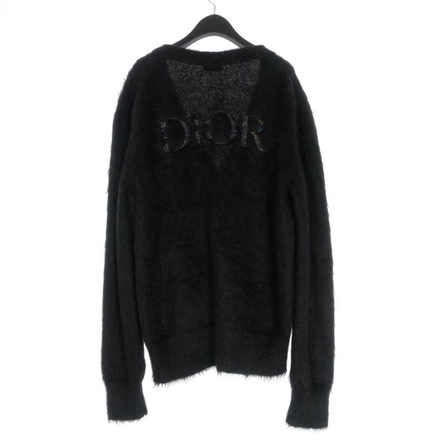 Dior × Peter Doig 21AW Back Logo Embroidery Mohair Knit Cardigan Sweater Long