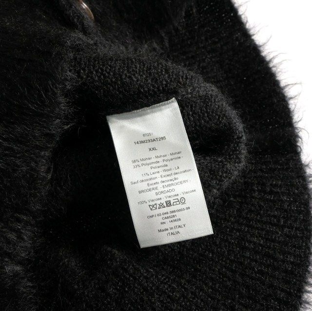 Dior × Peter Doig 21AW Back Logo Embroidery Mohair Knit Cardigan Sweater Long