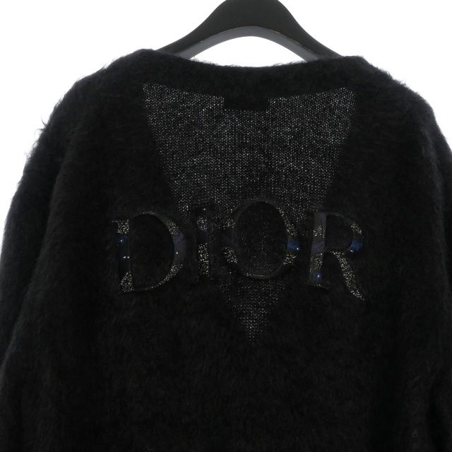 Dior × Peter Doig 21AW Back Logo Embroidery Mohair Knit Cardigan Sweater Long
