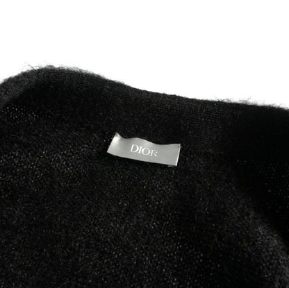 Dior × Peter Doig 21AW Back Logo Embroidery Mohair Knit Cardigan Sweater Long
