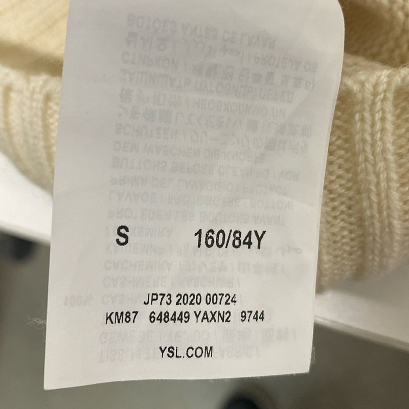 Saint Laurent Paris Cardigan Size S Women's - 648449 Ivory X Black Long Sleeve