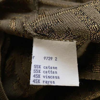 Fendi Short Sleeve Sweater Size (j-i) 40 Women's - Khaki X Gold Zucca Pattern