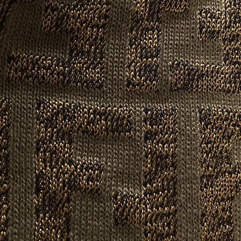 Fendi Short Sleeve Sweater Size (j-i) 40 Women's - Khaki X Gold Zucca Pattern